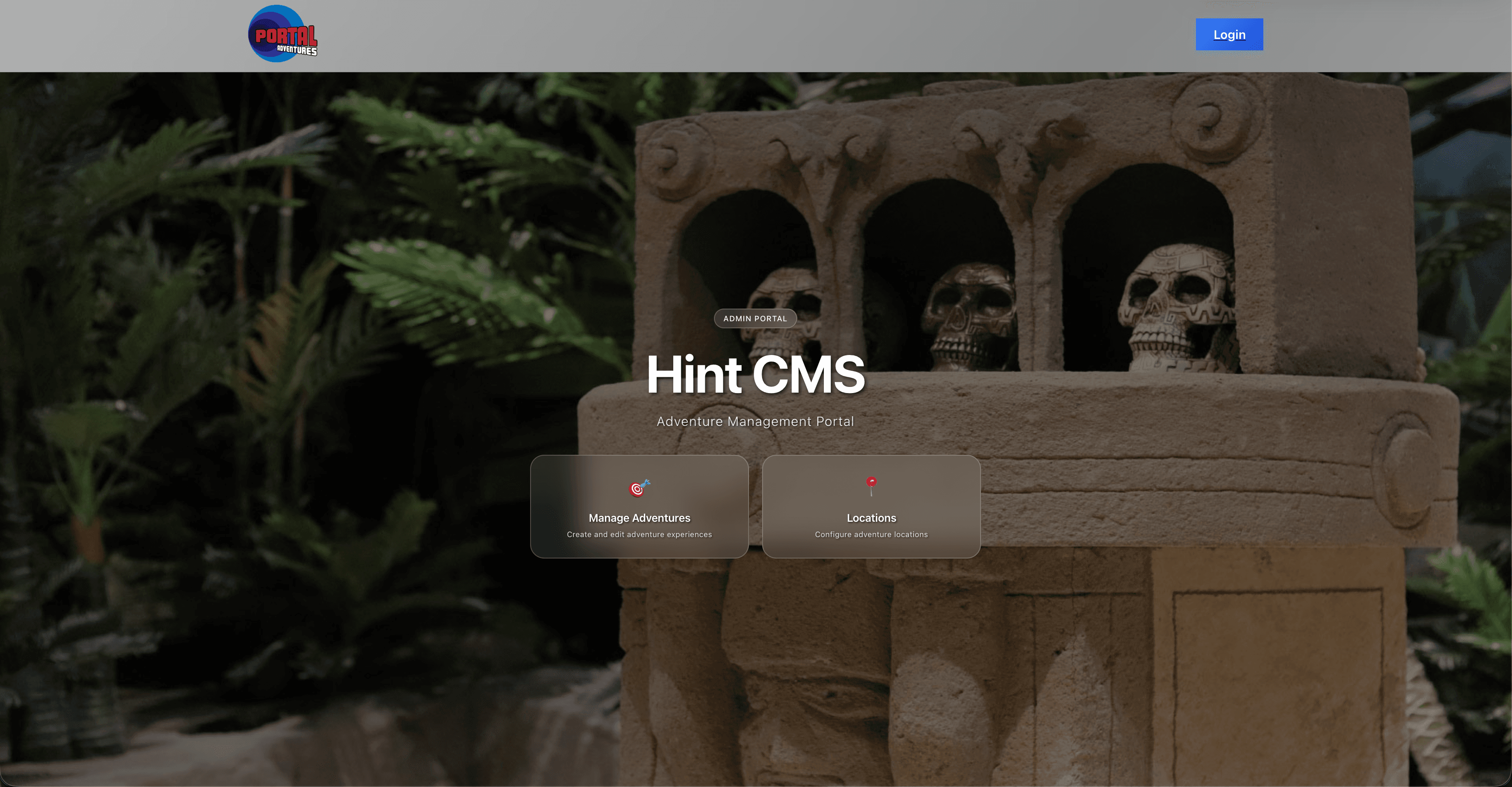 Full-width preview of Portal Adventures Hint CMS